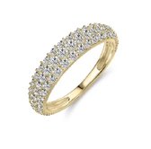 Schitterende 14 Karaat Gouden Pavé Ring met Briljanten 19.00 mm. (maat 60)| Aanzoeksring| Verloving