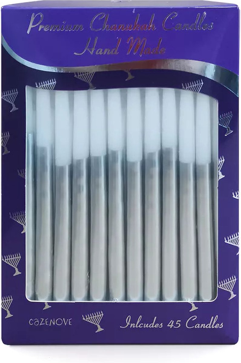 Premium Chanukah Candles Metallic Silver