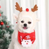 Kerstpak voor je kleine hond of kat -muts en sjaal-  Maat S- kerstcadeau - hondenkleding- huisdier- feestdagen- rendier muts