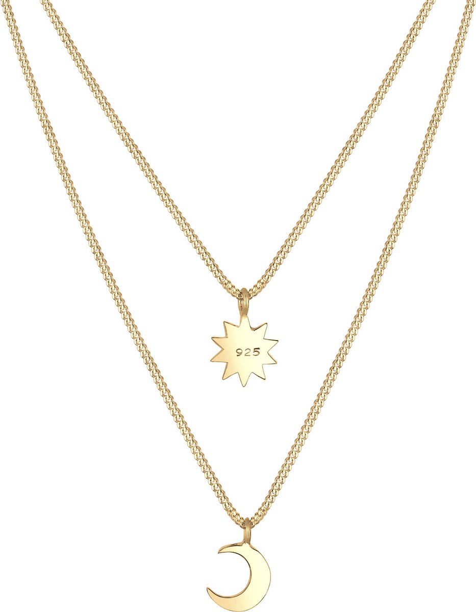 Elli Elli Halsketting Dames Choker Laagje Astro Halve Maan Sterren In 925 Sterling Zilver Kettingen