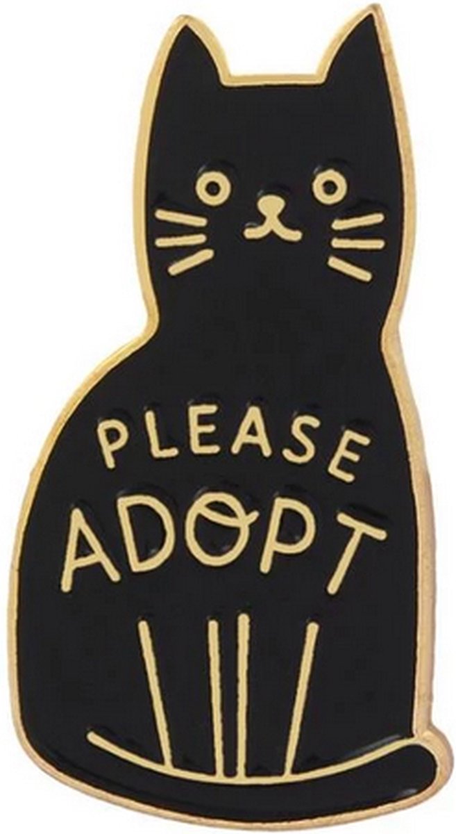 Pin ''please adopt'' cat, kat, broche, kledingspeld
