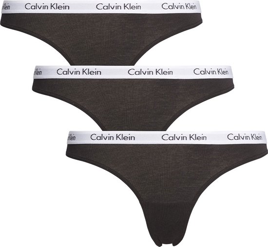 Calvin Klein 3-pack String Dames - Zwart - Maat XS | bol.com