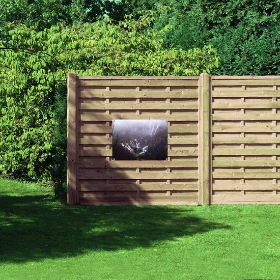 WallClassics - Poster de Jardin - Chutes d'eau Multiples dans la Nature - 80x60 cm Photo sur Poster de Jardin (décoration murale pour l'extérieur et l'intérieur)