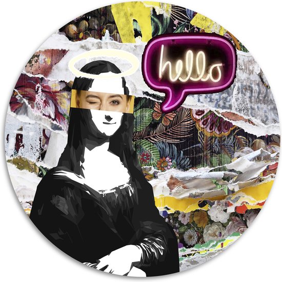 Melli Mello - Forever City Girl - Muurcirkel - Ø50 cm - Wallcircle - Wanddecoratie - Dibond - Woonaccessoire - Kunst - Schilderij