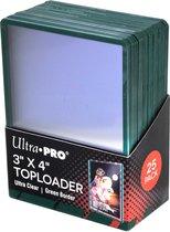 25 top loader green border ultra pro 3" X 4"