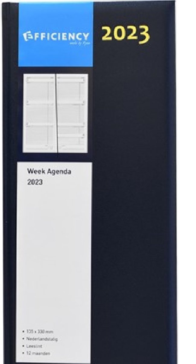 Bureauagenda 2023 ryam efficiency lang 7d2p blauw 135x330mm