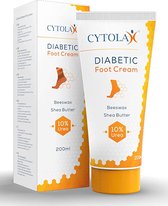 Cytolax voetcreme diabetes 200ml | met 10% ureum, sheaboter, bijenwas | Verzacht &hydrateert ruwe, harde, gebarsten, eeltige voeten | Voetverzorgingscrème om de elasticiteit te verbeteren en de huid gladder te maken
