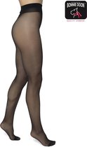 Bonnie Doon Dames Panty 30 Denier met Strass Steentjes Zwart maat S/M - Chique Panty - Glimmende Steentjes - Brede Boord - Comfort - Strass Detail Tights - Feestelijk - Black - BP201902.101