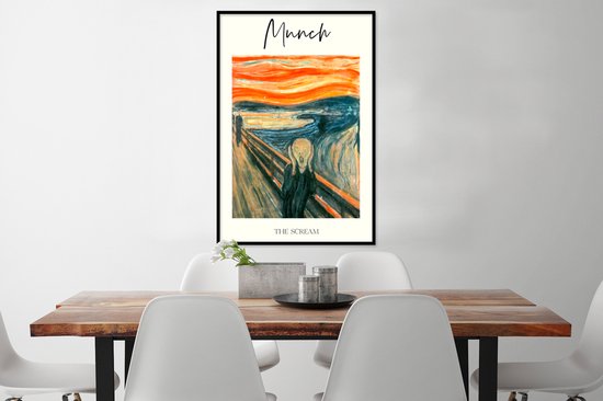 Cadre photo avec affiche - Peinture - Le Cri - Munch - 60x90 cm - Cadre pour affiche