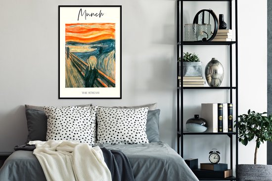 Cadre photo avec affiche - Peinture - Le Cri - Munch - 60x90 cm - Cadre pour affiche