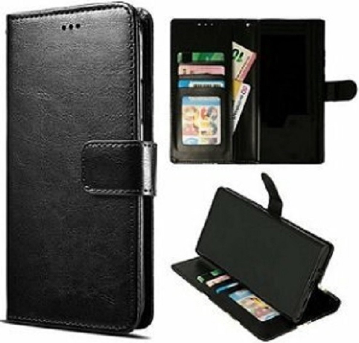 Samsung A42 Hoesje Met Pasjeshouder Bookcase Zwart