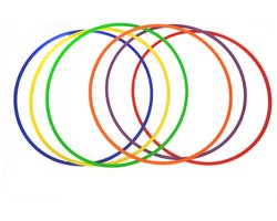 MDsport - Hoelahoep set van 6 - Diameter 70CM - Hoepelset - Schoolplein hoepels