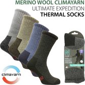 Norfolk - Wandelsokken - 1 Paar - 50% Wollen sokken - Ultieme Volledig Dempende Thermische Climayarn Expeditiesokken - Bruin - 43-46 - Nasuh