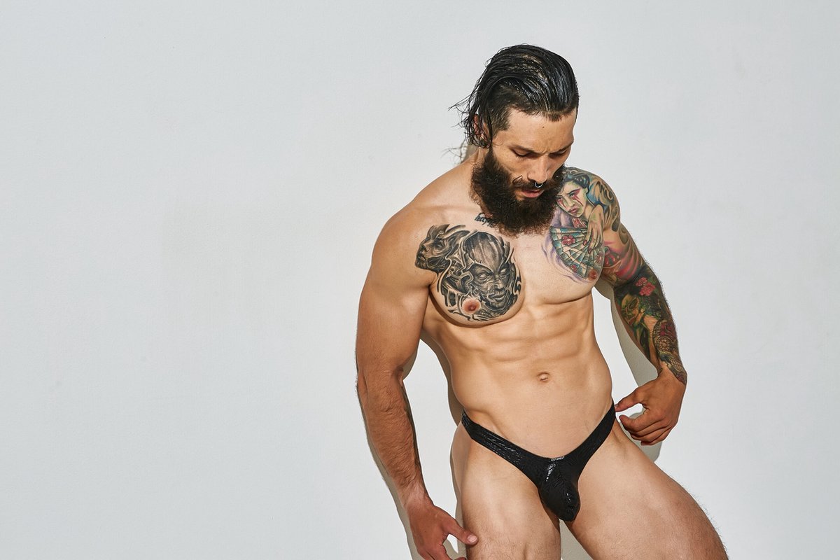Body Pleasure Presenteert Panter Look Heren Slip - Size Medium