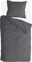 Byrklund Dekbedovertrek Go Velvet - 140x220 - Voor: 100% Polyester, achter 100% Katoen - Off Black