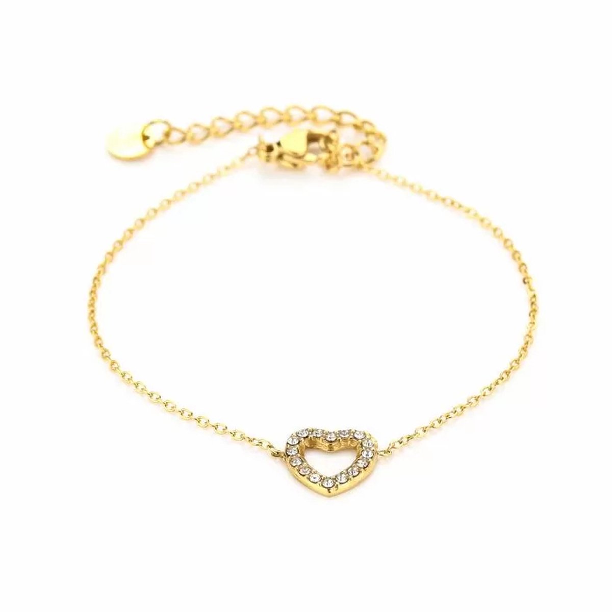 Armband Heart - Michelle Bijoux - Armband - 16 + 3 cm - Goud
