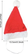 Kerstmuts Met Touwtje Hond/Kat - Dierenkleding - Rood/Wit