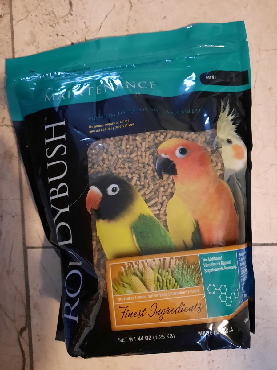 Compleet pelletvoer MINI grote parkieten ROUDYBUSH-USA Mini 1,25 kg zoals caique , halsband , rosella en lories