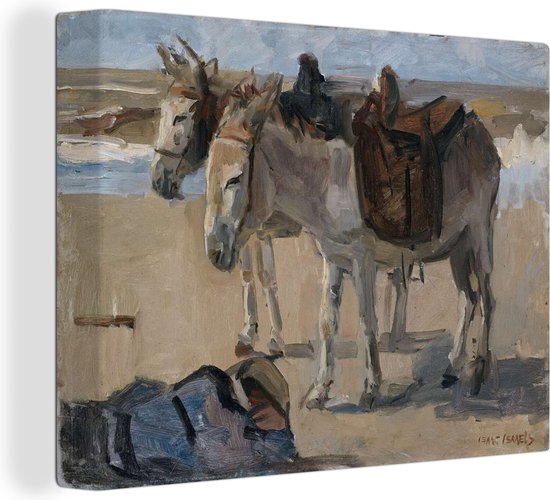Deux ânes - Peinture d'Isaac Israëls 80x60 cm - Tirage photo sur toile (Décoration murale salon / chambre)