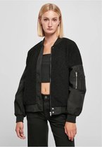 Urban Classics - Oversized Sherpa Mixed Bomber jacket - XXL - Zwart