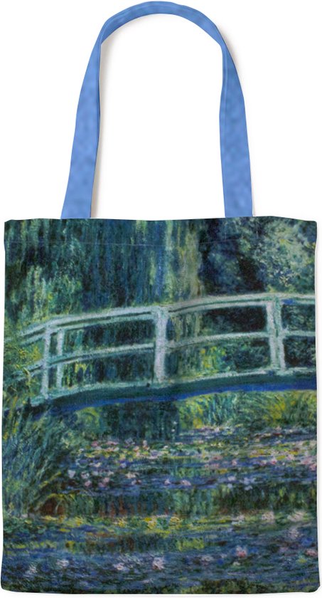 Luxe katoenen tas, gevoerd, Monet,Japanse Brug