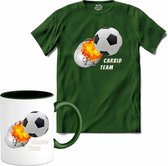 Carbid bus voetbal schieten | oud en nieuw melkbus vuurwerk - T-Shirt met mok - Unisex - Bottle Groen - Maat XXL