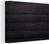 Canvas Schilderij Zwarte achtergrond met een planken structuur - 80x60 cm - Wanddecoratie