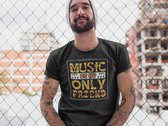 Rick & Rich - T-Shirt Music Is My Only Friend - T-shirt met opdruk - T-shirt Muziek - Tshirt Music - Zwart T-shirt - T-shirt Man - Shirt met ronde hals - T-Shirt Maat 3XL