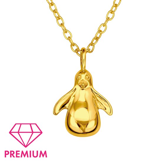Ketting - Pinguïn - 925 Sterling zilver - Goud plated - 42 Centimeter