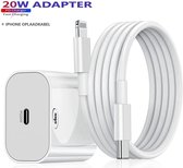 Ronyse 20W Adapter + Oplaadkabel Lightning USB-C - Geschikt voor IPhone 11/12/13/14 - Wit - iPhone Oplader / iPhone Kabel / Fast Adapter
