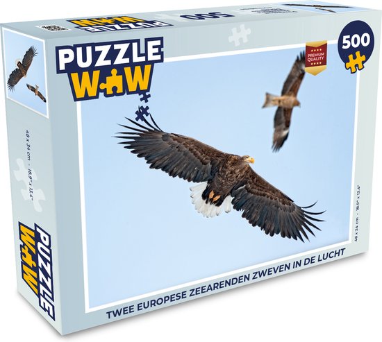 Puzzle Deux aigles de mer européens planant dans le ciel - Puzzle - Puzzle 500 pièces