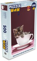 Puzzle Un chaton dans une tasse avec une soucoupe - Puzzle - Puzzle 500 pièces
