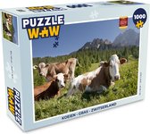 Puzzel Koeien - Gras - Zwitserland - Legpuzzel - Puzzel 1000 stukjes volwassenen
