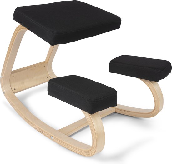 Chaise ergonomique pour genoux Ergolution - Bois, Tissu - Zwart