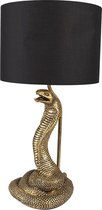 Clayre & Eef Lampe de table Serpent Ø 26x48 cm Couleur or Noir Plastique Lampe de bureau