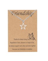 Bixorp Friends Ster BFF Ketting Zilverkleurig - BFF Armband Meisjes - Best Friends Armband Vriendschap Cadeau voor Twee
