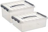 Sunware Boîtes de rangement set 4x - plastique avec couvercle en 10 et 15 litres