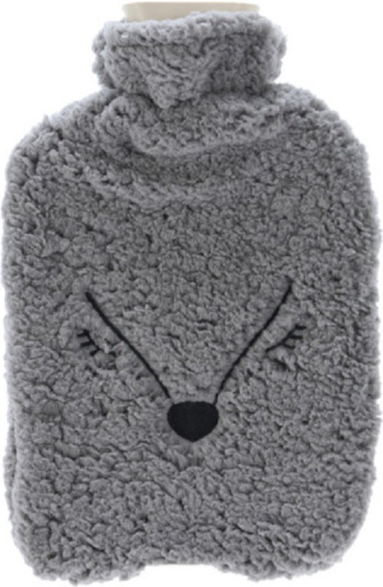 Goedkoopste Home & Styling Warmwaterkruik - fleece hoes - vos grijs - 2 liter