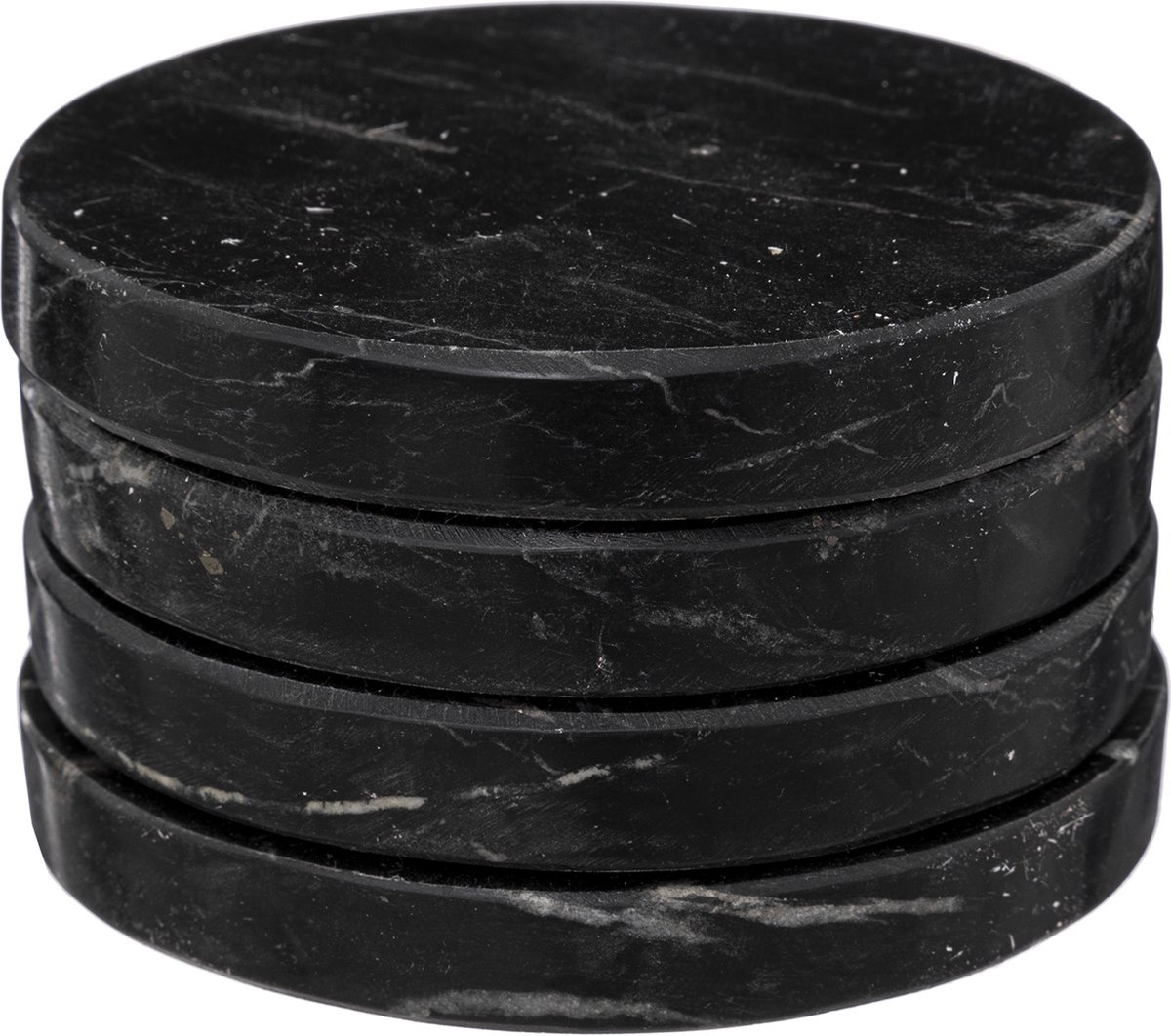Secret de Gourmet Marmeren Coaster Set - Zwart, 10 cm, 4 stuks