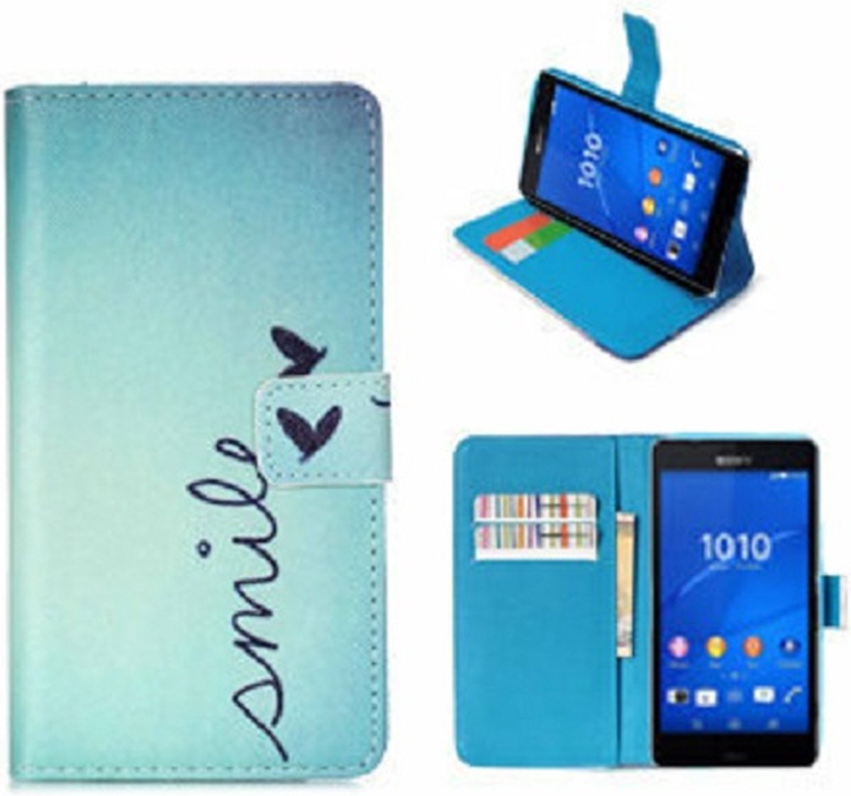 Sony Xperia Z3 Compact Hoesje Met Pasjeshouder Bookcase Smile