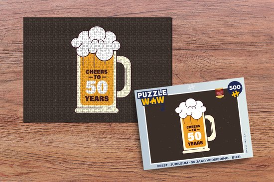 Puzzle Fête - Anniversaire - Décoration 50 ans - Bières - Puzzle - Puzzle 500 pièces