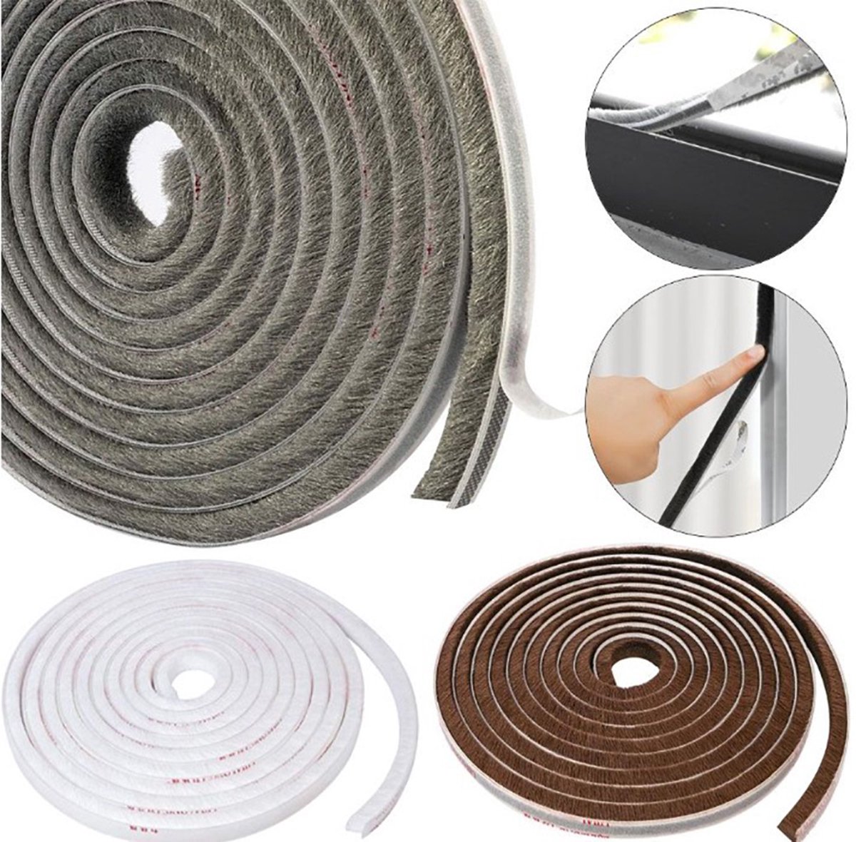Tochtstrips voor Deuren Tochtband Tochtstopper Raam en Deur Tochtborstel bol