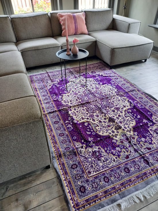 Rond Machinewasbaar Vloerkleed - Vintage Tapijt CELINE - 200cm Rond Machinewasbaar Vloerkleed - Vintage Tapijt CELINE - 200cm
