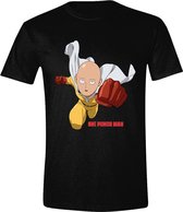 One Punch Man Flying Black T-Shirt - S