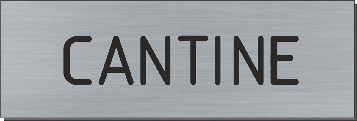Doorsign - doorplate - deurbord - cantine - rectangle - stainless steel look - 5 x 15 cm