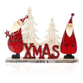 Decoratief display voor Kerstmis - Kerstman gemaakt van gelakt hout - Premium kerstversiering om op te hangen (01 stuks - Kerstmannen 26cm)
