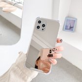 TPU + acryl Four Drop luxe plating spiegel telefoonhoesje voor iPhone 12 Pro Max (zilver)