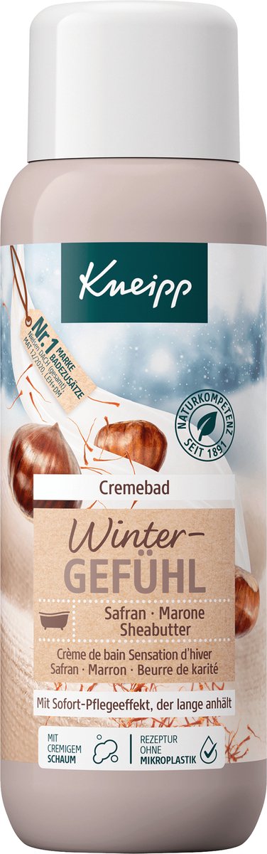 Kneipp Badcrème Wintergefühl 400 ml Crèmebad Wintergevoel Saffraan kastanje en shea butter Safran Marone Sheabutter