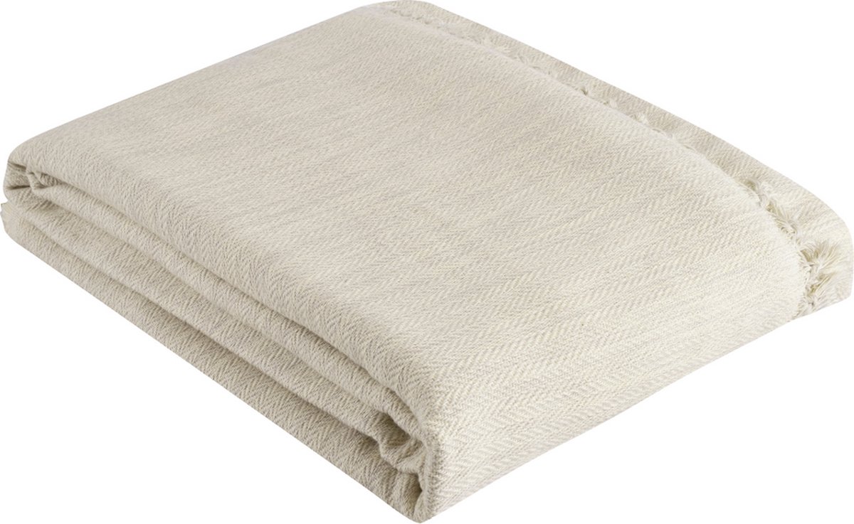 Trimita Duru - 100% Katoenen Sprei - Plaid Katoen - Fair Trade - 160x220 cm - Grijs