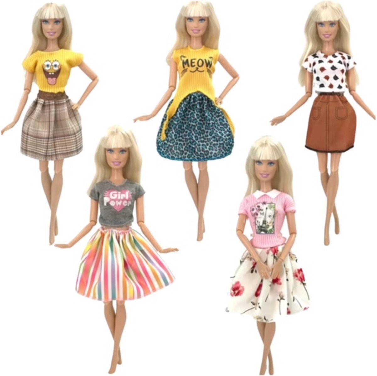 Ensemble de vêtements à la mode pour poupée Barbie, tenues de